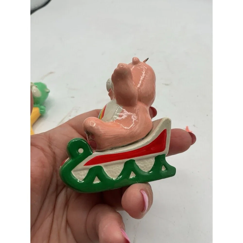 Vintage Care Bears Ceramic Christmas Ornaments Lot of 2 Wish Bedtime Bear